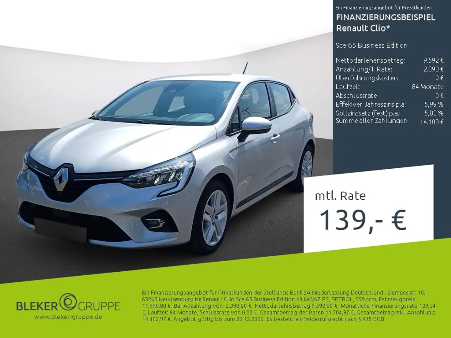 Renault Clio Sce 65 Business Edition Grau - 1