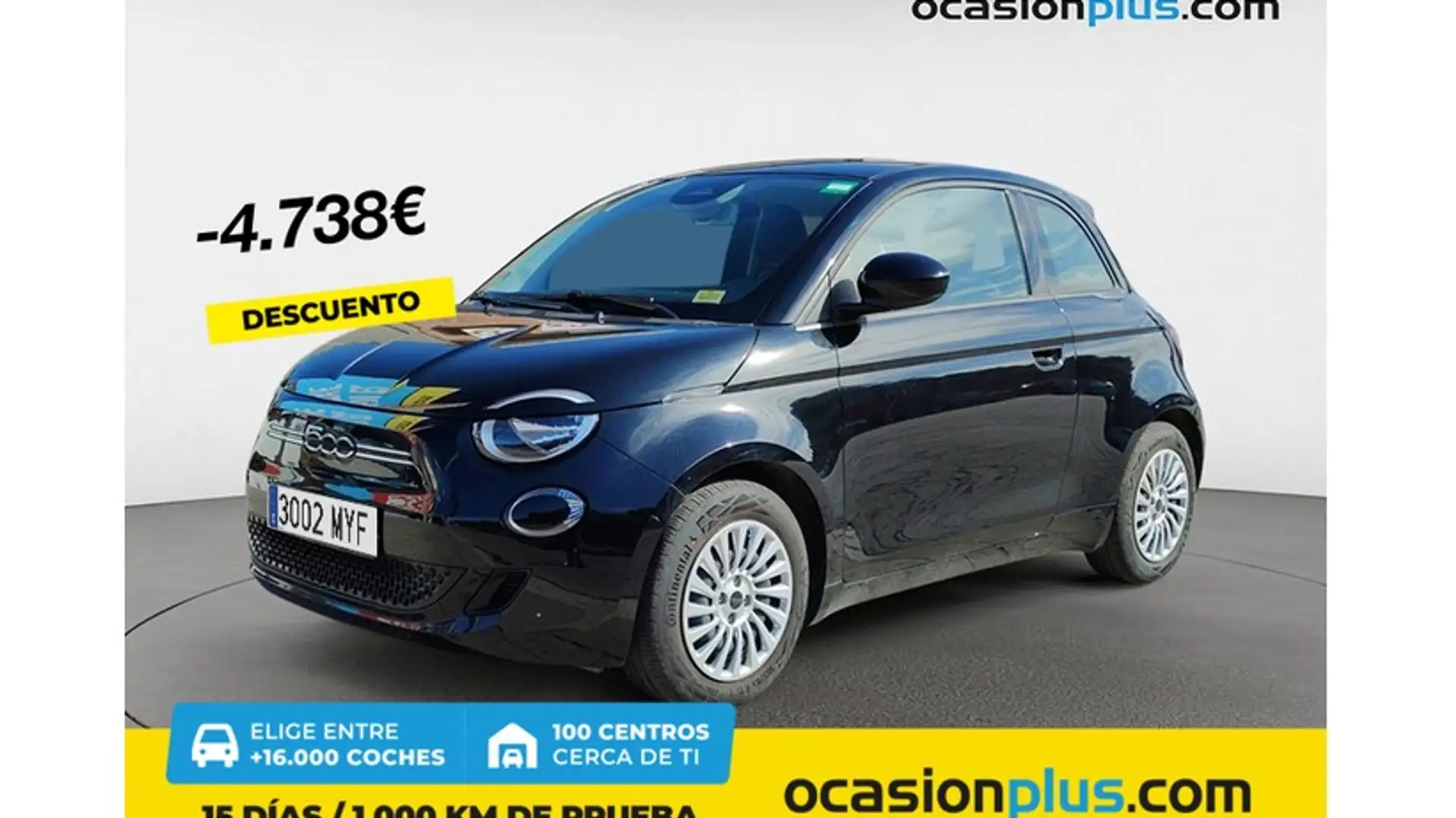 Fiat 500e Action 70KW Zwart - 1