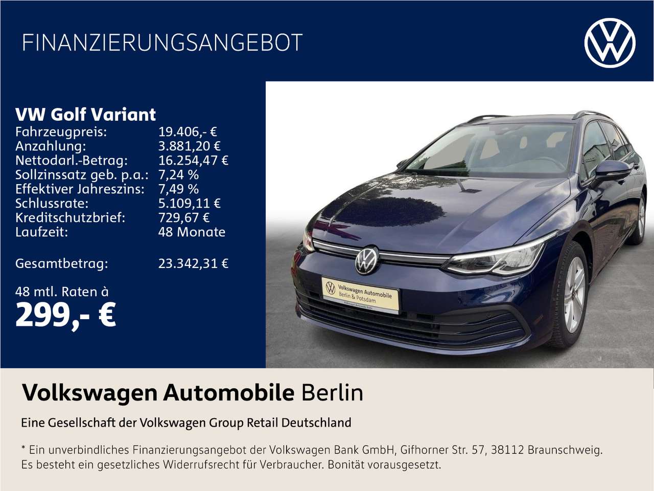 Volkswagen Golf Variant — Volkswagen Golf Variant VIII 1.5 eTSI DSG Life Navi LED ACC