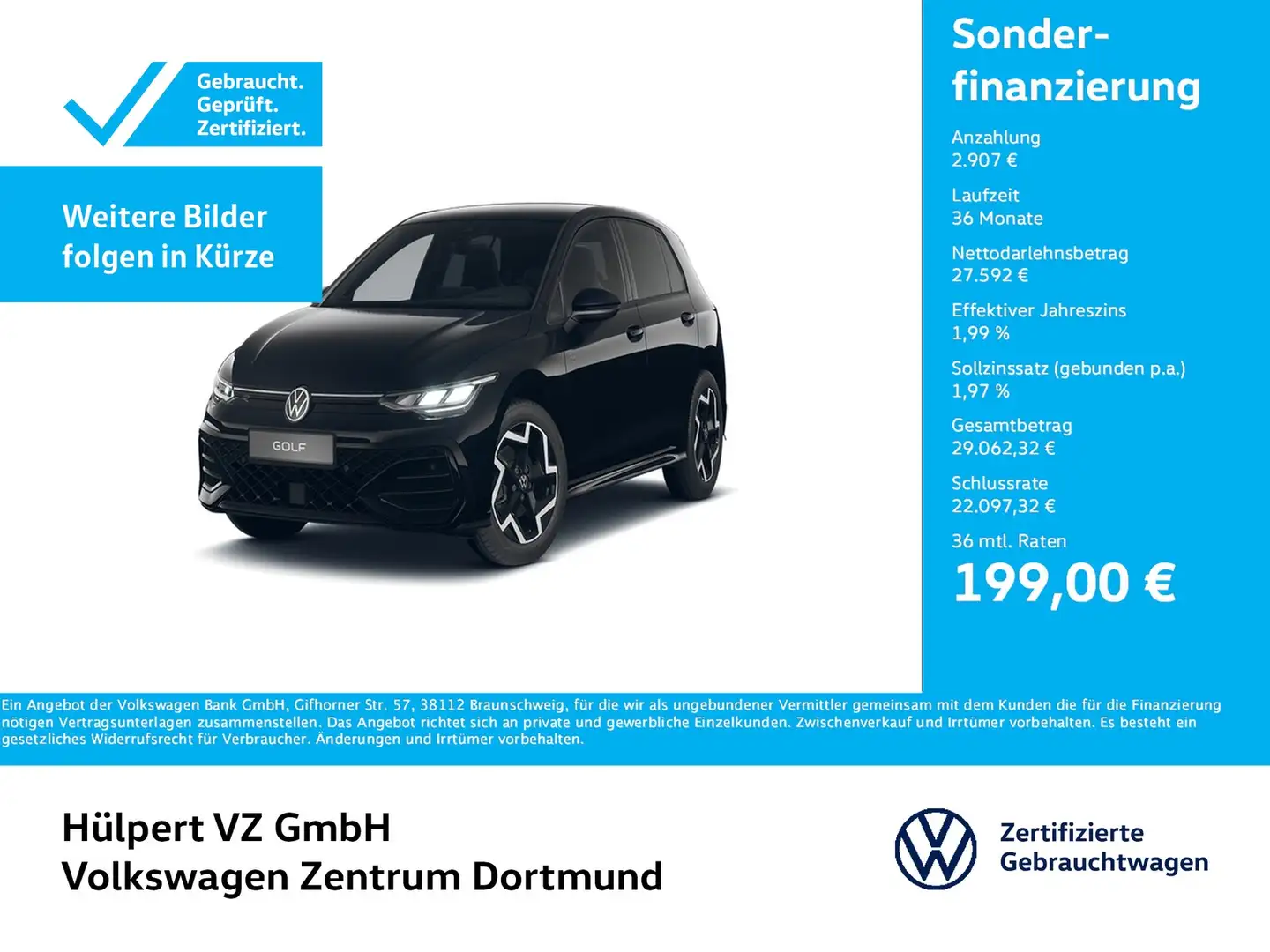Volkswagen Golf VIII 1.5 R-LINE FACELIFT CAM ACC LM17 NAVI Noir - 1