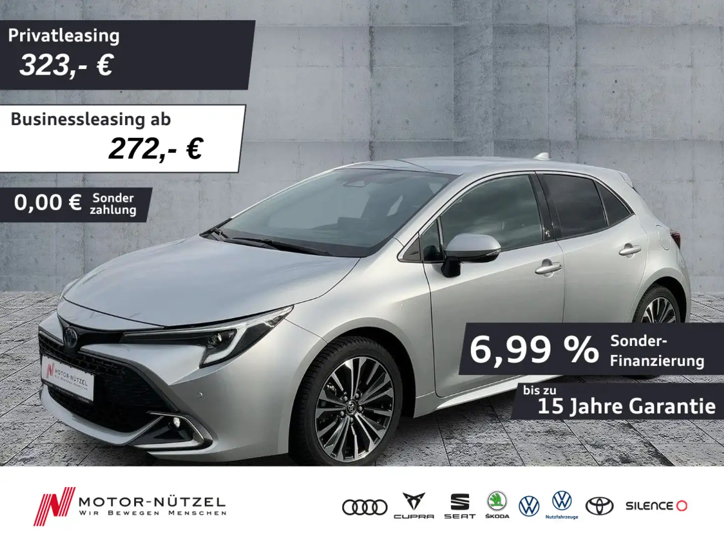 Toyota Corolla 1.8Hybrid TEAM D LED+NAV+ACC+SHZ+RFK+MFL Argento - 1
