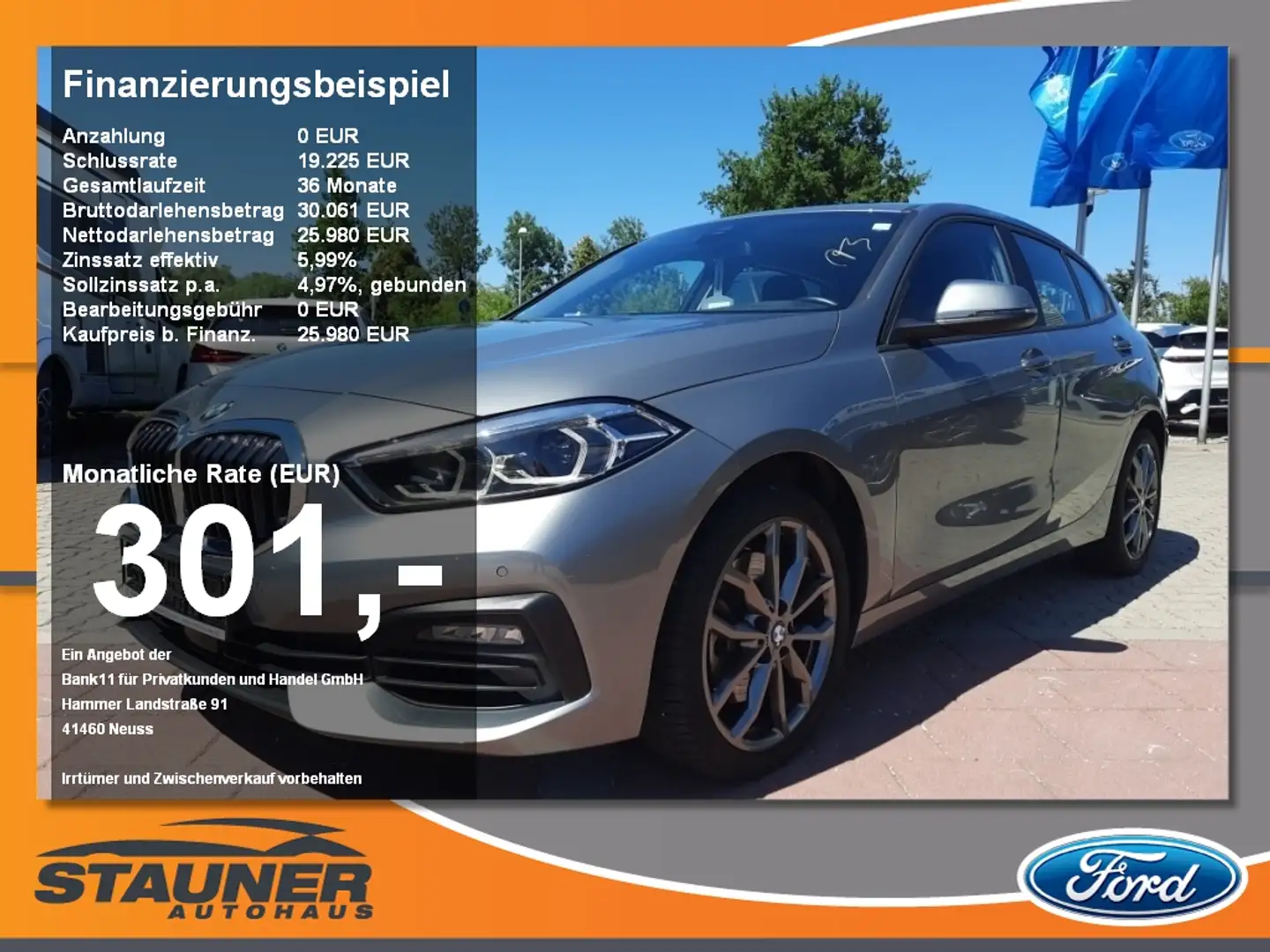 BMW 120 i Advantage LED Navi Lenkradheizung SHZ Gris - 1