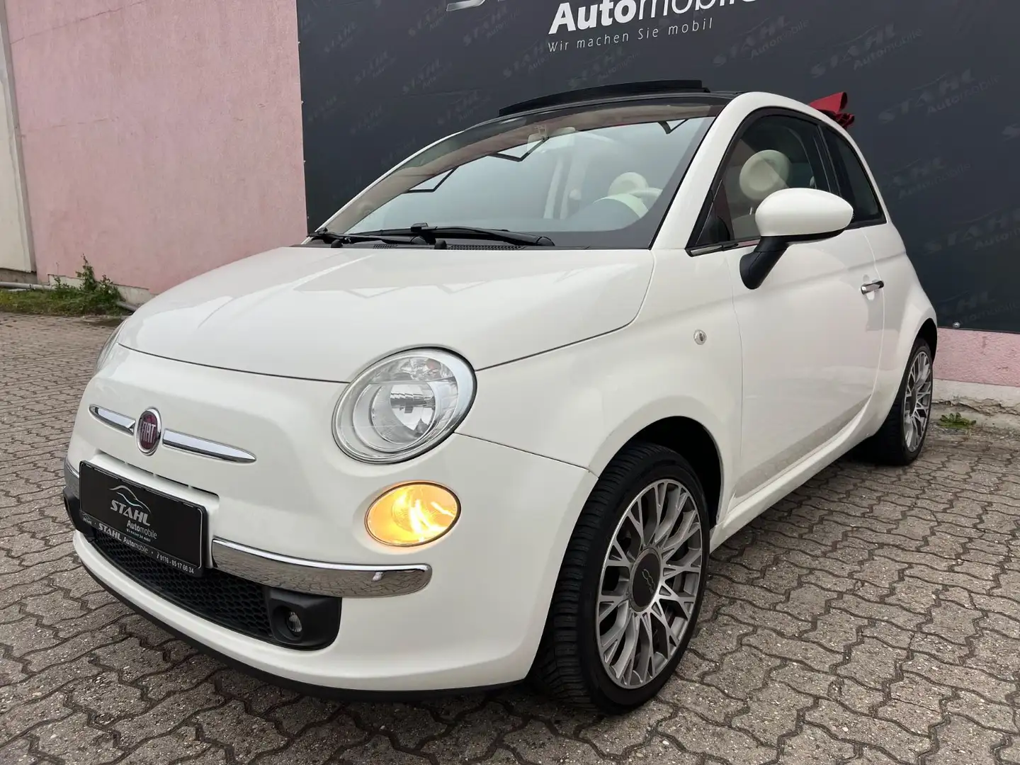 Fiat 500C *Cabrio*PDC*Leder*Klima*Soundsystem*Top! Weiß - 1