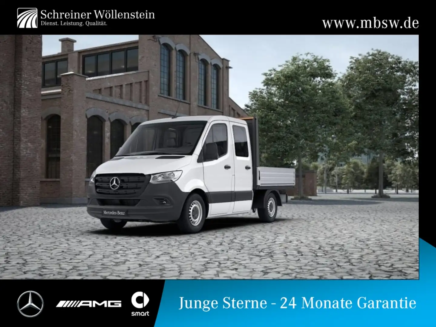 Mercedes-Benz Sprinter 215 DoKa Pritsche Plane L1 *Automatik* * Weiß - 1