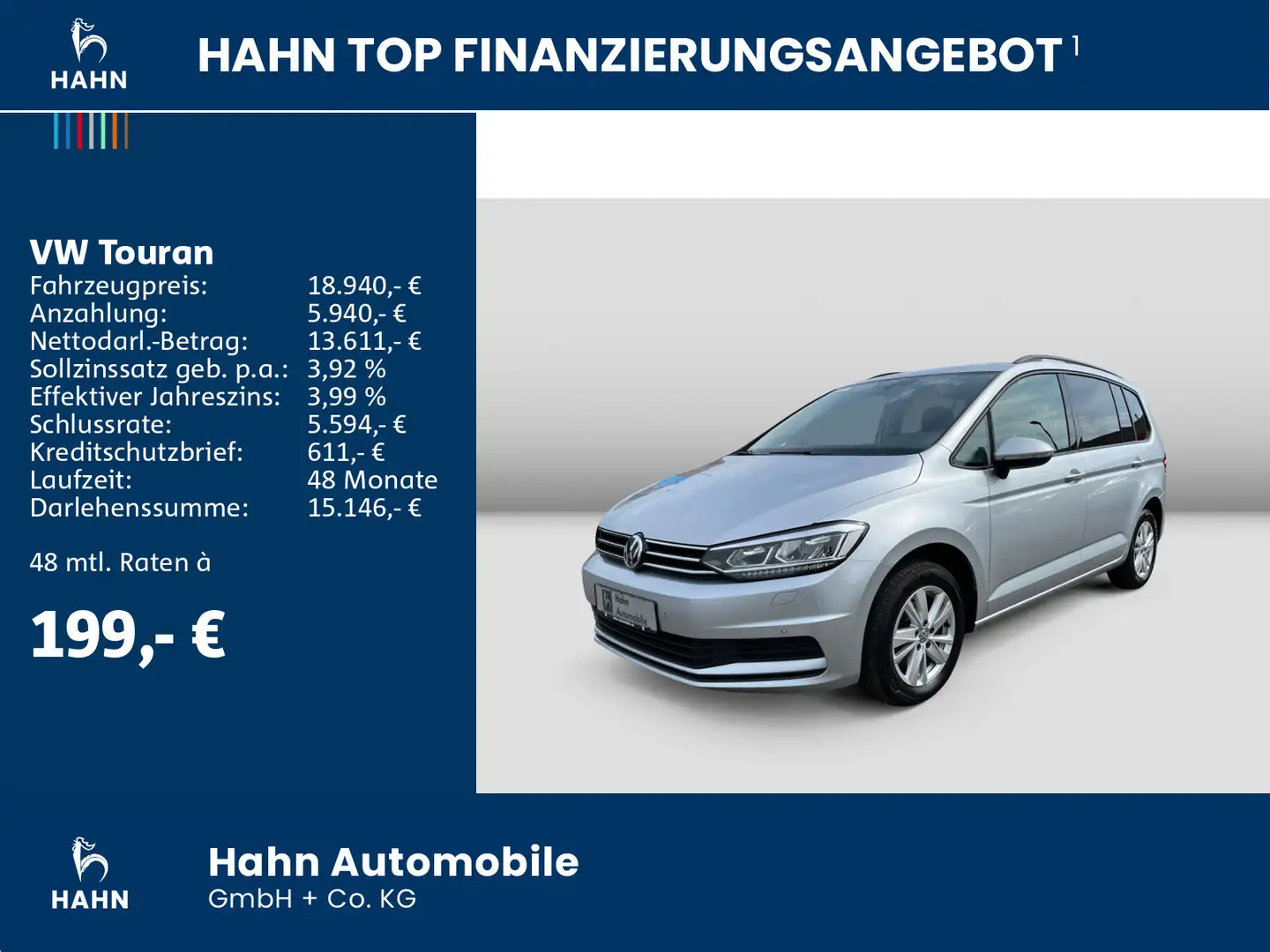 Volkswagen Touran 2.0TDI Comf DSG LED ACC PDC Klima Sitzh Zilver - 2