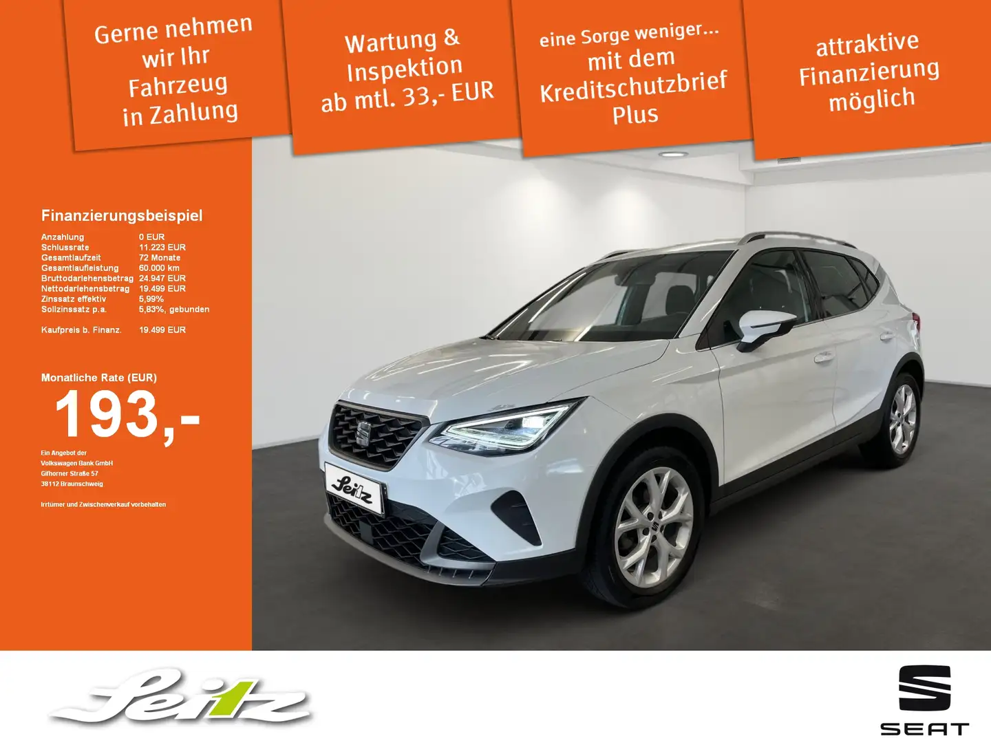 SEAT Arona 1.0 TSI FR *LED*PDC*NAVI*SITZH* Blanc - 1