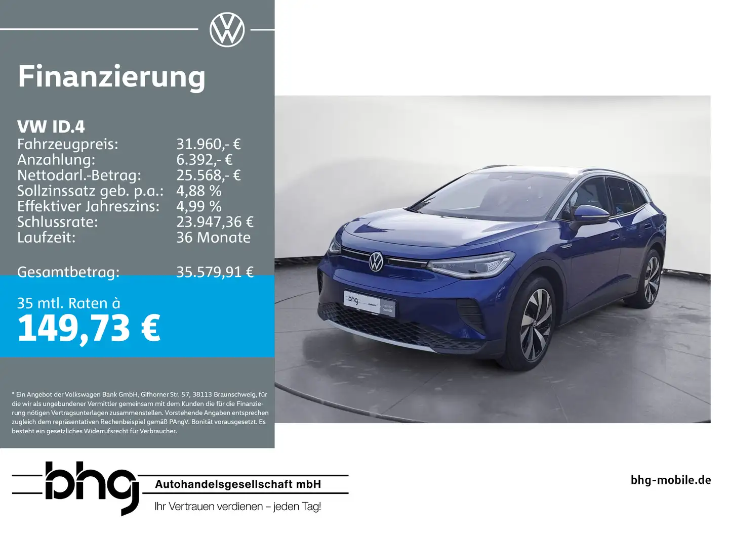 Volkswagen ID.4 Pro mit Infotainment-Paket Blau - 1