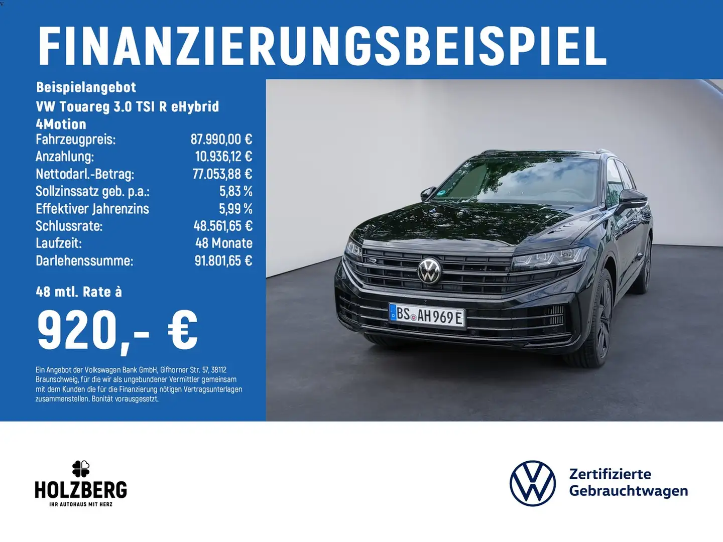 Volkswagen Touareg 3.0 TSI R eHybrid 4Motion LUFT+DYNAUDIO+AHK Schwarz - 2