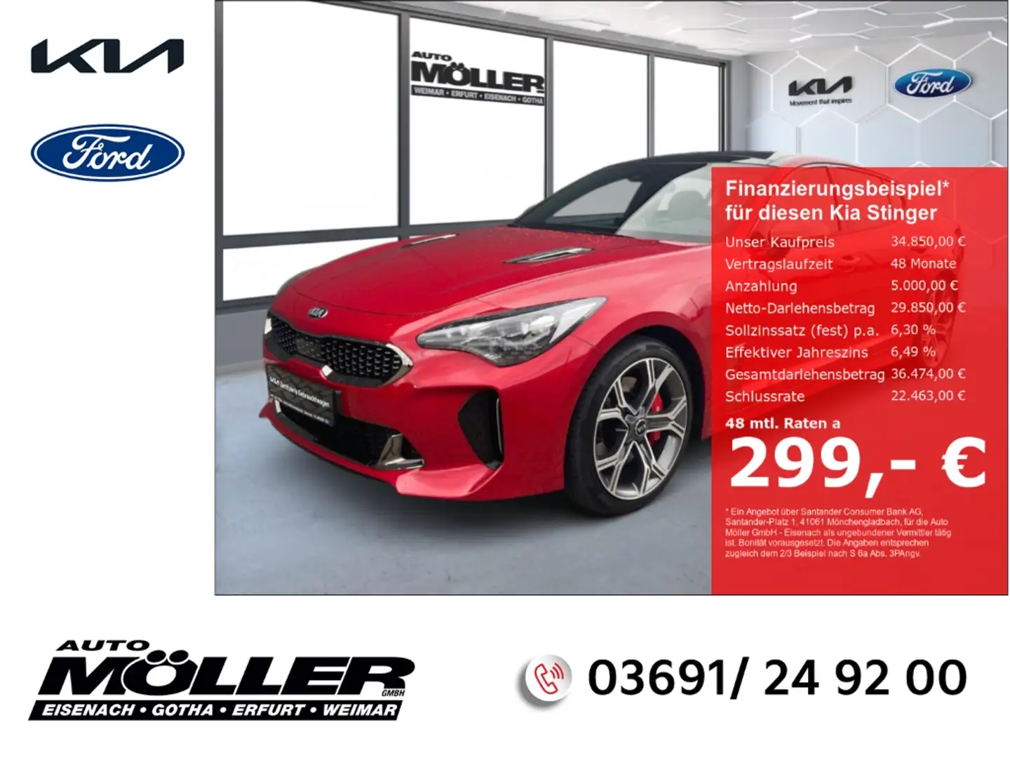 Kia Stinger 3.3T GT AWD Glasdach LED HUD Bastuck 360°Kamera Le Rojo - 1
