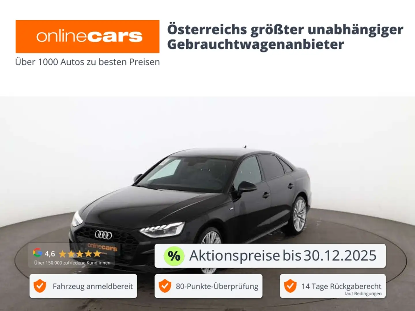 Audi A4 Limousine 35 TFSI S-Line Aut LED RADAR LEDER Schwarz - 1