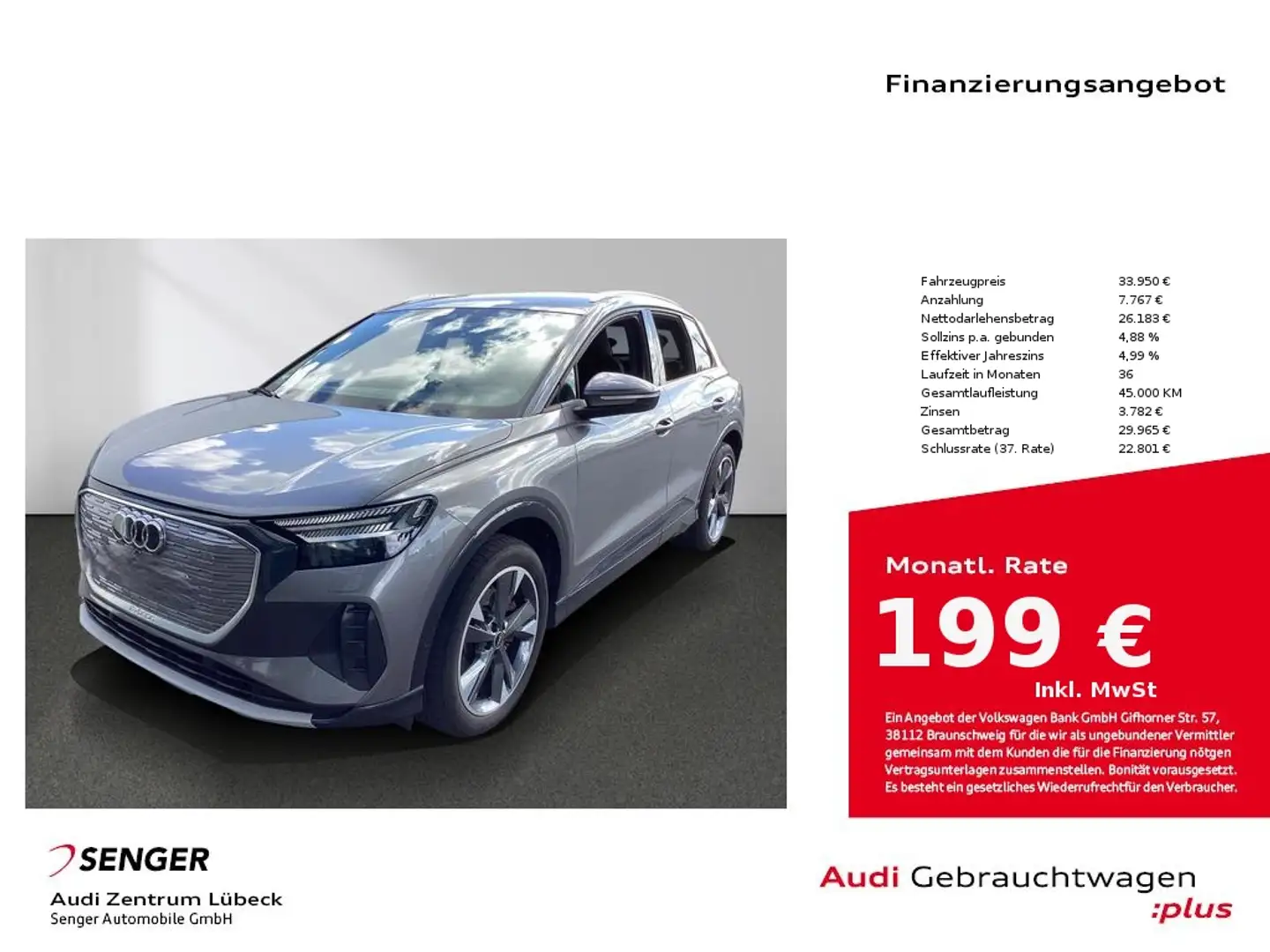 Audi Q4 e-tron 40 advanced Nav Matrix SHZ Grau - 1