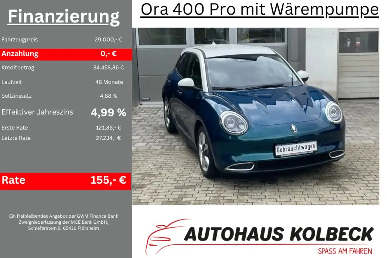 GWM ORA 03 400pro mit Wärmepumpe Yeşil - 1