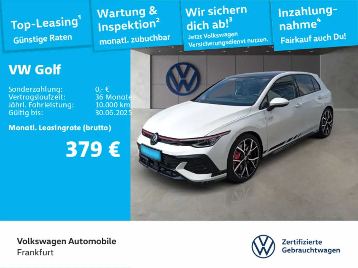 Volkswagen Golf GTI Golf VIII 2.0 TSI DSG GTI Clubsport Navi IQ.LIGH Blanc - 1