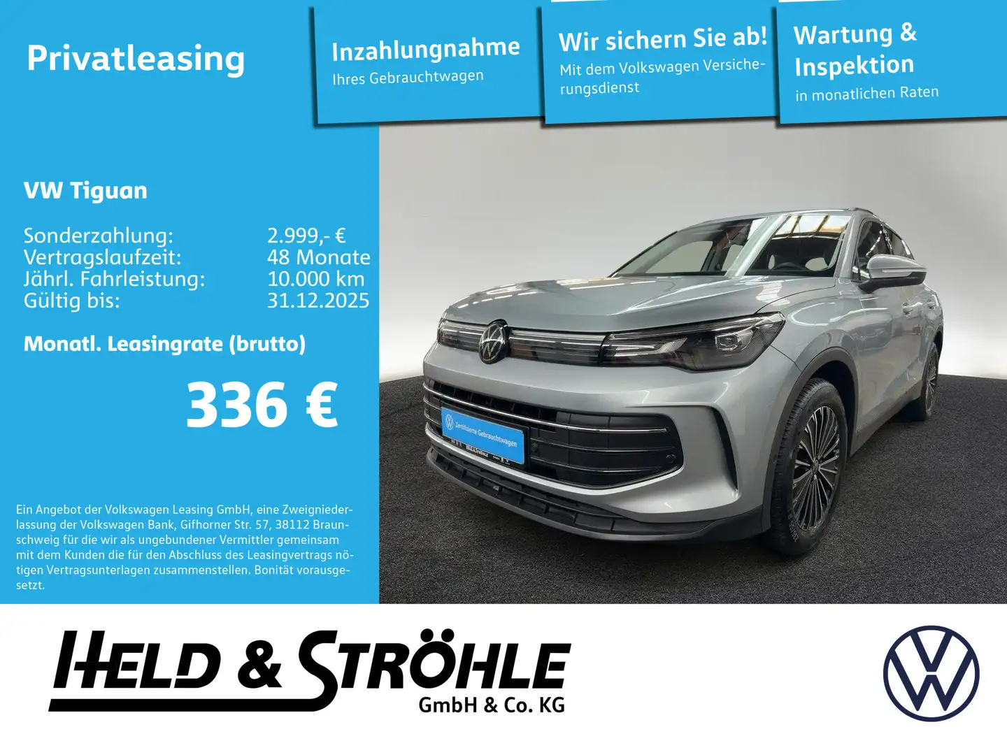 Volkswagen Tiguan Life 2.0 TDI DSG 18" AHK LED NAV KAM ACC Argent - 1