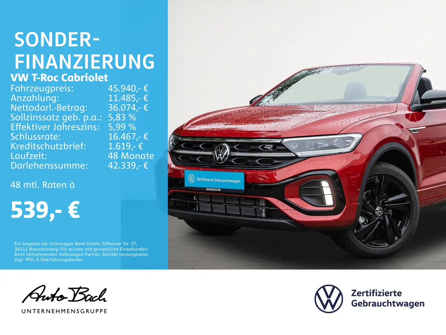 Volkswagen T-Roc 1.5 TSI DSG R-Line, Navi, LED-Ma Roşu - 2