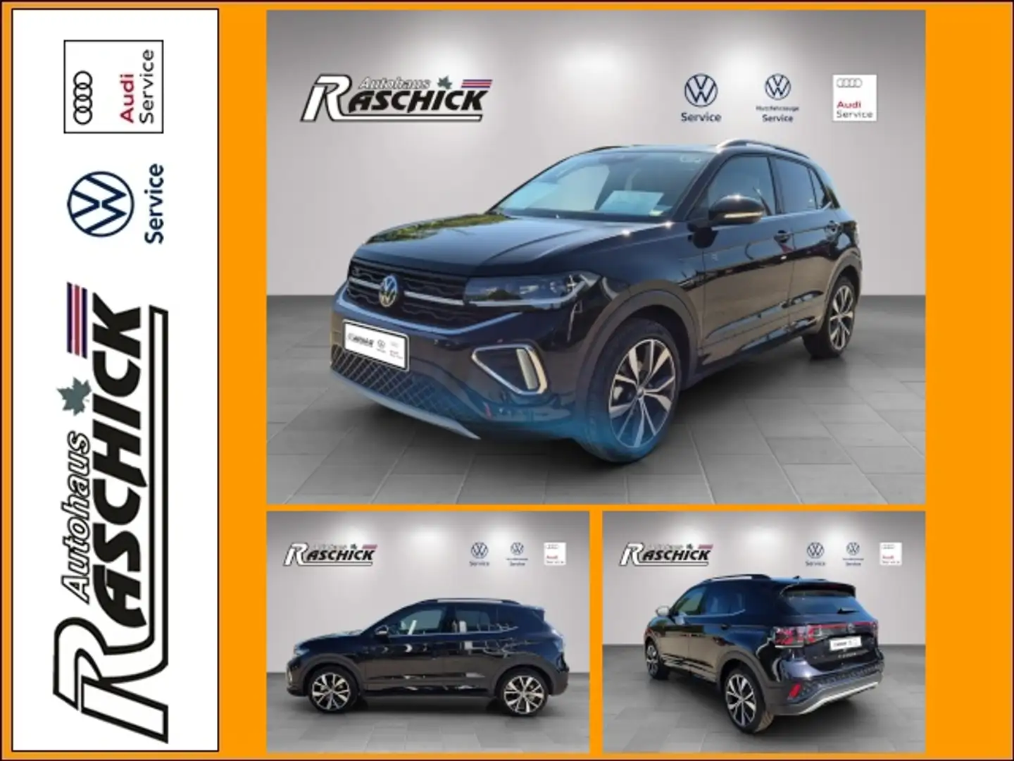 Volkswagen T-Cross R-Line 1.0 TSI DSG Matrix ACC Navi Klima Navi Zwart - 1