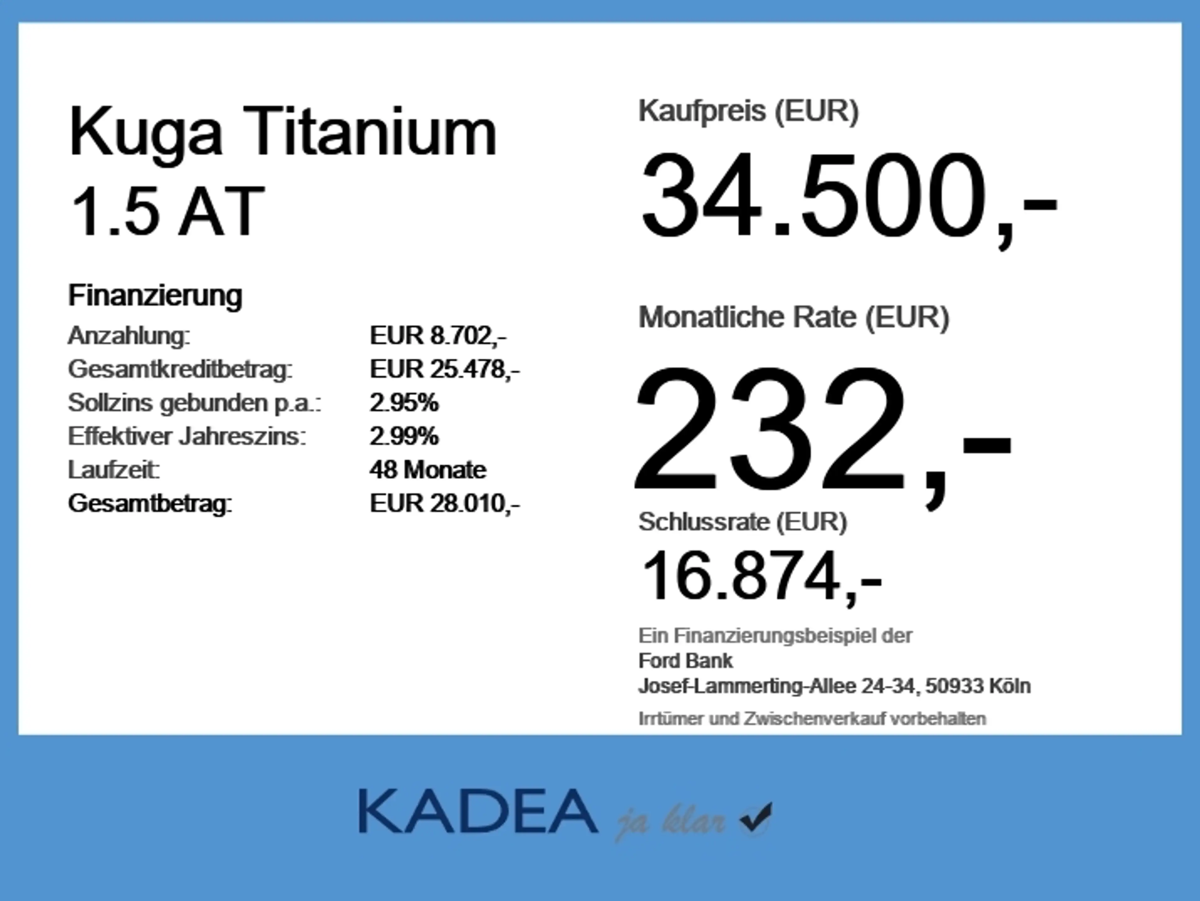 Ford Kuga Titanium 1.5 AT NAV*iACC*4xSHZ*360°*BLIS*LED — photo 6