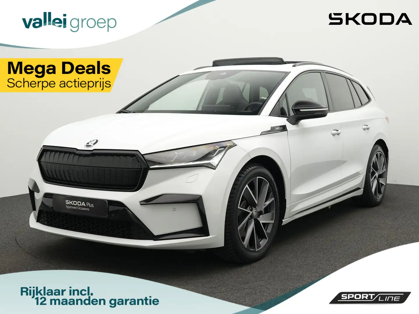 Skoda Enyaq iV 80 204 pk Sportline | Panoramadak | Trekhaak | Wit - 1