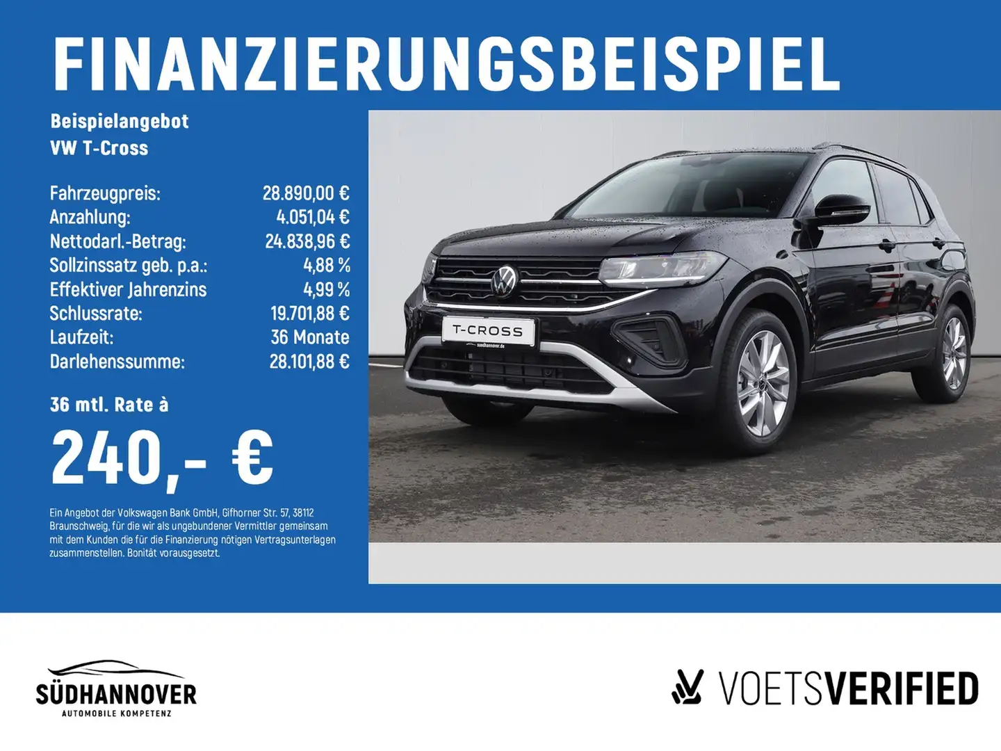 Volkswagen T-Cross Goal 1.0 TSI DSG AHK+NAVI+SHZ+PDC+KAMERA Schwarz - 2