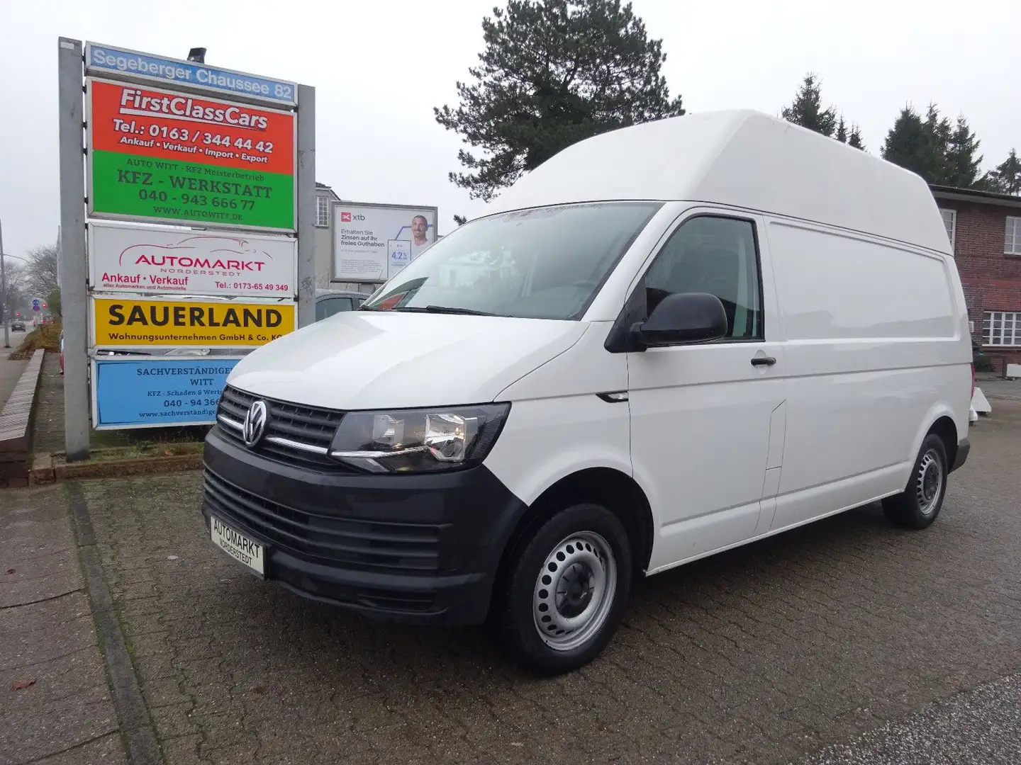 Volkswagen T6 Transporter T6 -Kombi Kasten Hochdach lang/Klimaanlage/2-Han Blanco - 1