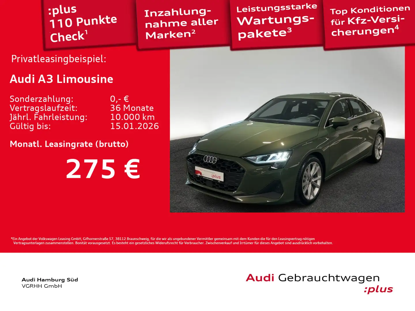 Audi A3 30 TFSI S tronic NAVI/KAMERA/LED Grün - 1