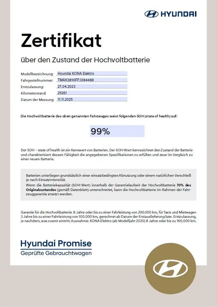 Hyundai KONA 39,2 kWh "Trend" SOH 99%*Navi-Paket*LM17" Schwarz - 2