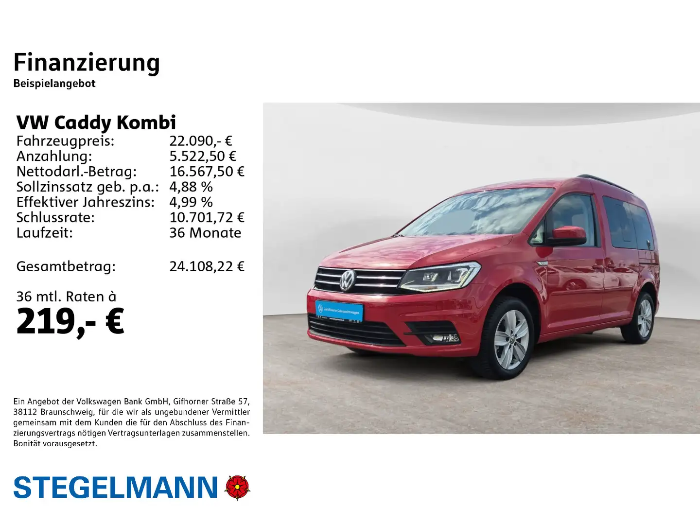 Volkswagen Caddy 1.4 TSI DSG Comfortline *Navi*Xenon* Rouge - 2