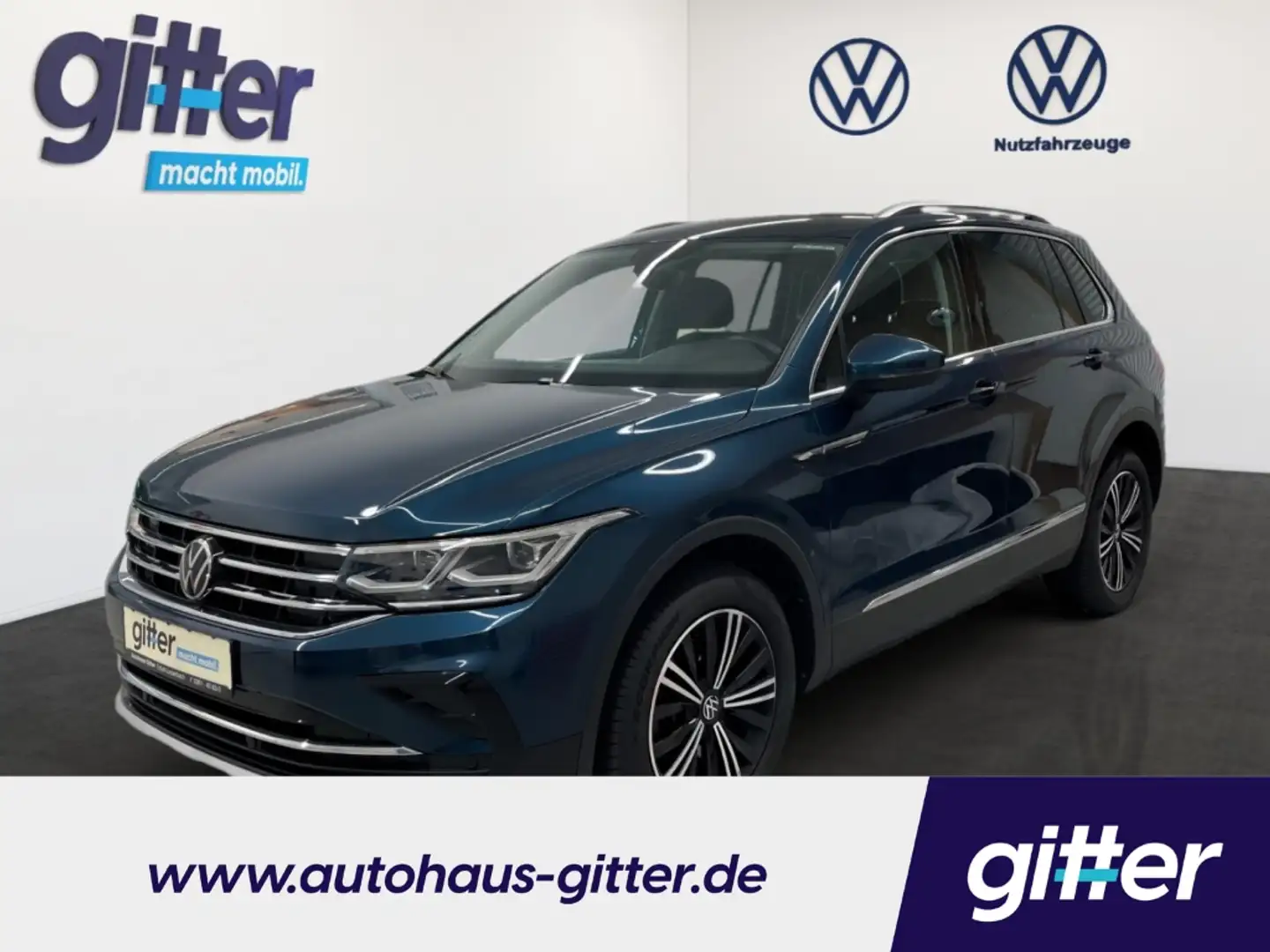 Volkswagen Tiguan Elegance 4M MATRIX NAVI AHK R.CAM PARKLENKASSI AHK Bleu - 1