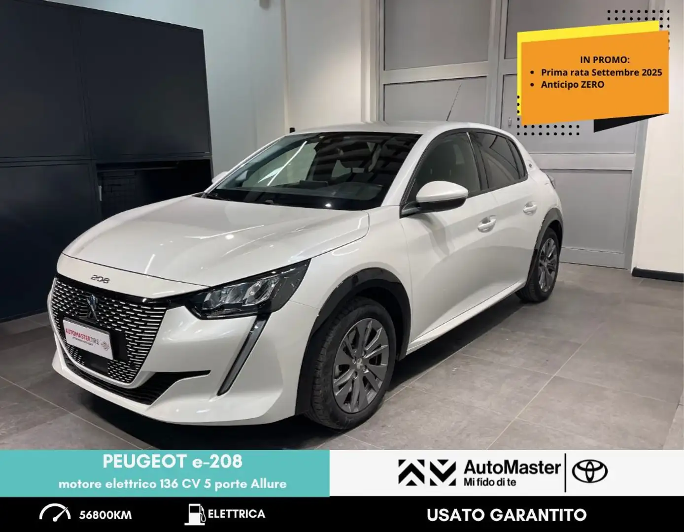 Peugeot 208 motore elettrico 136 CV 5 porte Allure Bianco - 1