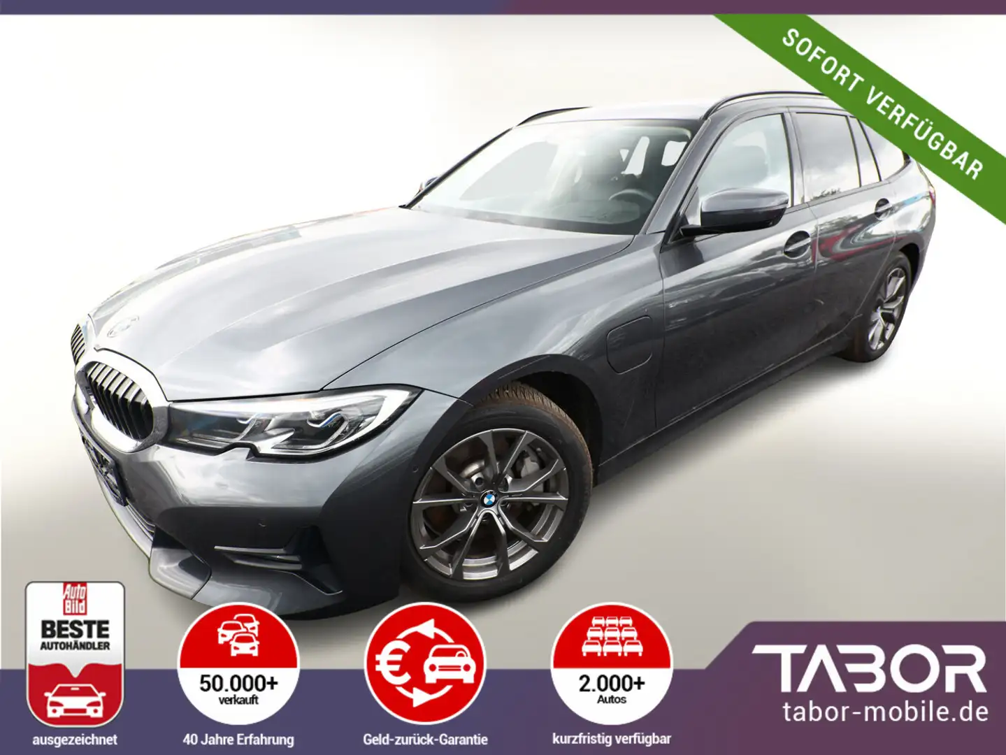 BMW 330 330e Aut Sport Line AHK Laser HUD ParkA 360Kam Gris - 1