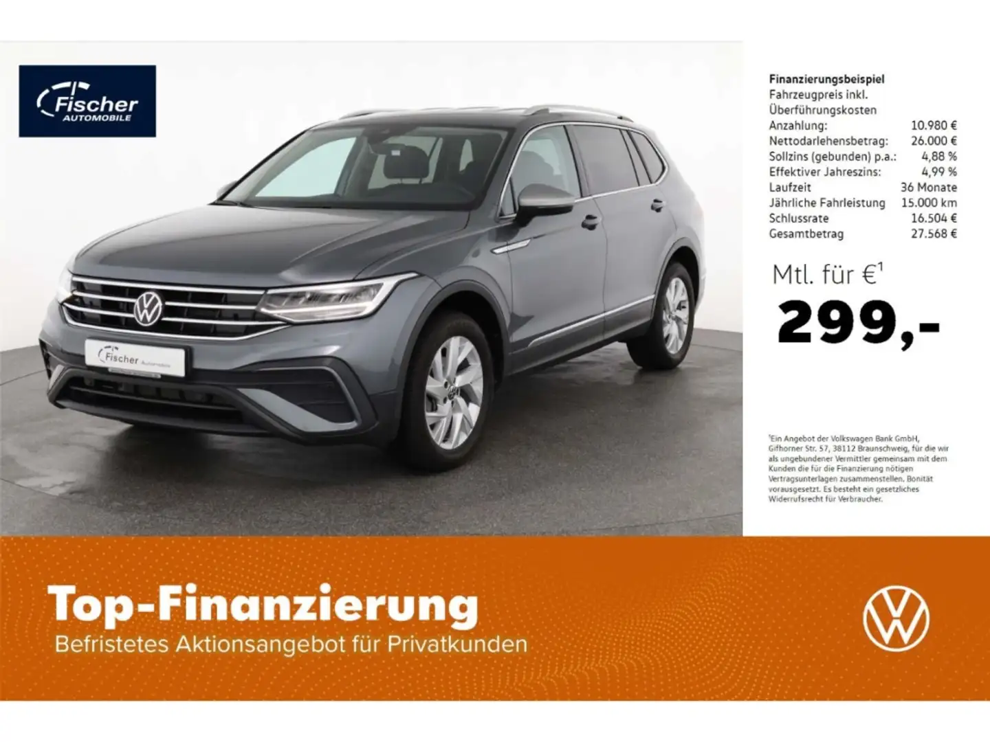 Volkswagen Tiguan Allspace 2.0 TDI Life DSG 7-Sitze/NAV/LED Grau - 1