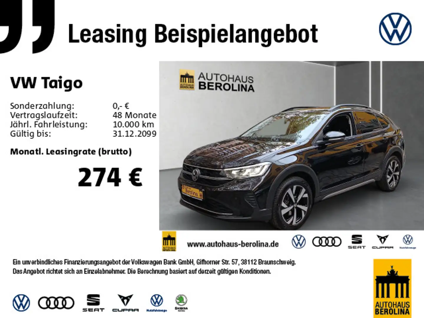 Volkswagen Taigo 1.0 TSI Life DSG *R-CAM*PDC*LED*SHZ* Schwarz - 1
