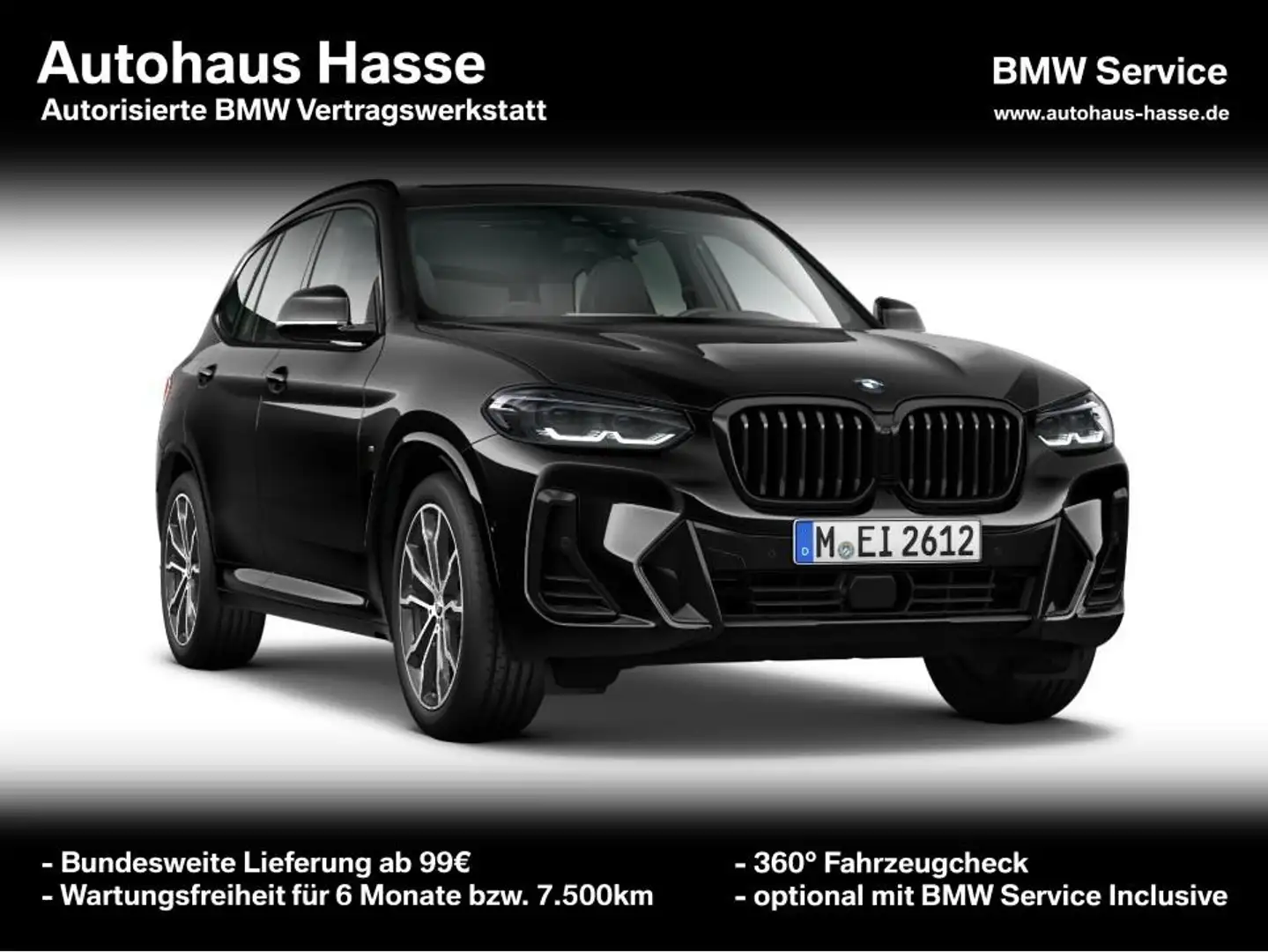 BMW X3 xDr 20d M-Sport +20" PANO HUD AHK DrAssPro Schwarz - 1