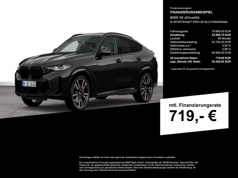BMW X6 xDrive40d M SPORTPAKET PRO+22"ALU+PANORAMA — photo 2