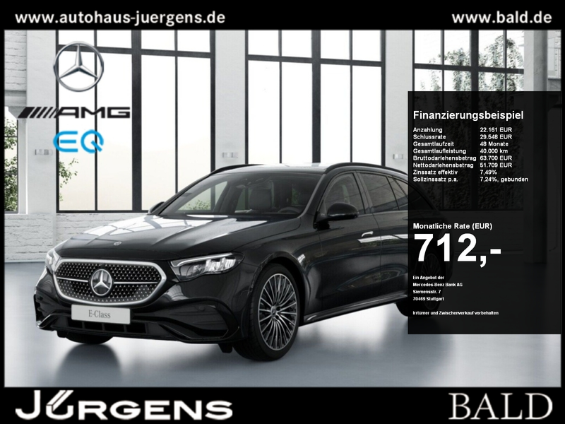 Mercedes-Benz E 300 de 4M T AMG+Pano+Distr+Leder+Burm+AHK+Nigh