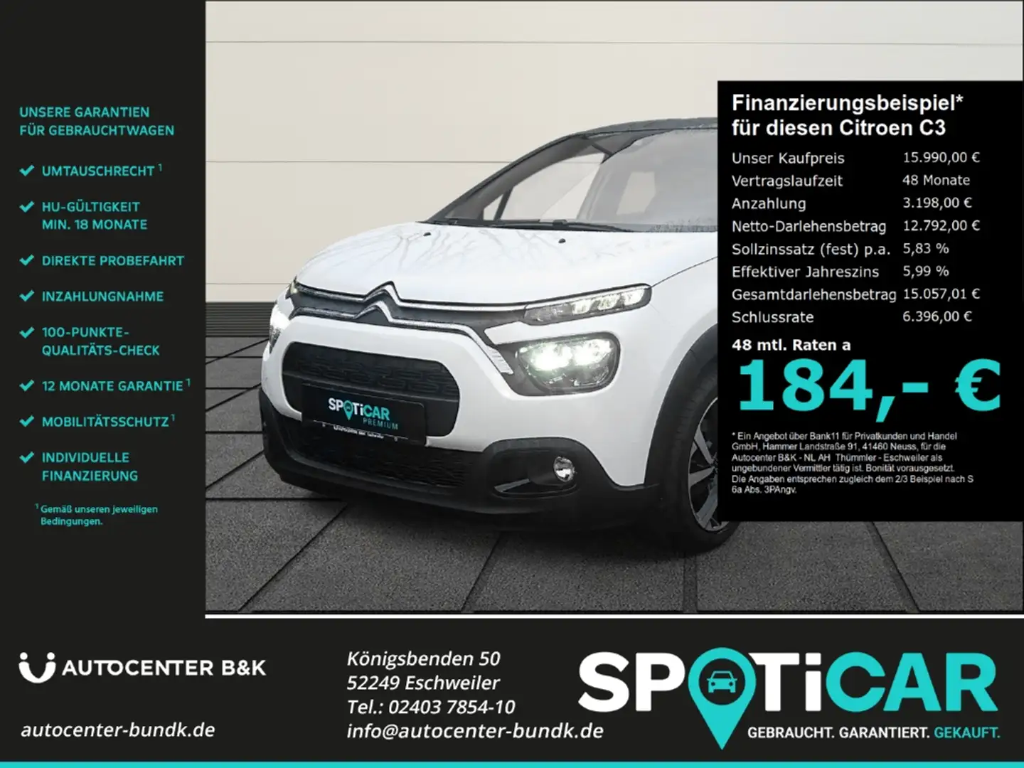 Citroen C3 Pure Tech 110 EAT6 SHINE PACK Rückfahrkamera Keyle Weiß - 1