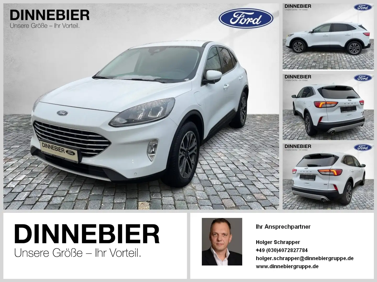 Ford Kuga PHEV*TITAN.*Navi*GJR*PDC*Keyl.Go*KlimaA* Blanc - 1