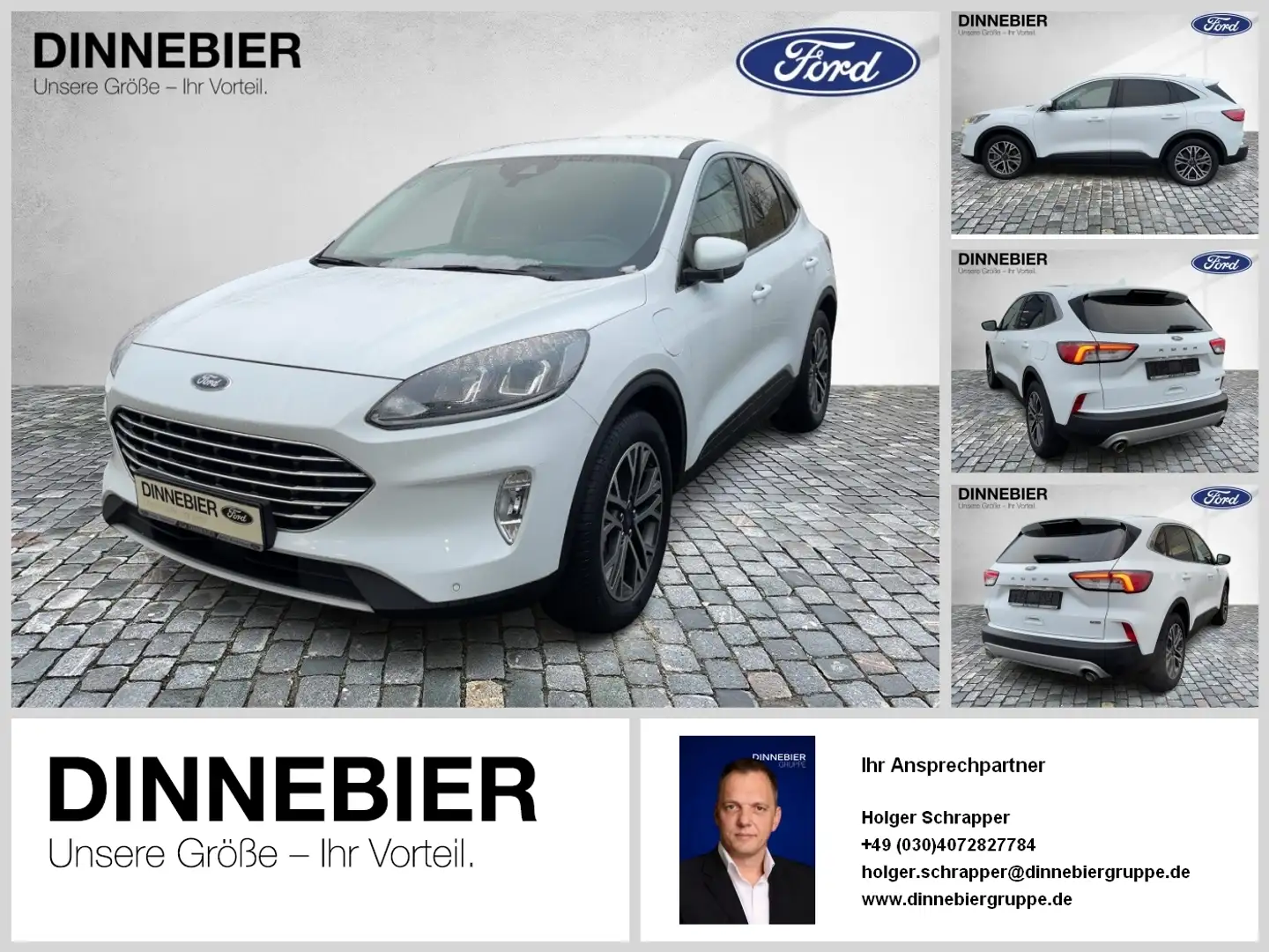 Ford Kuga PHEV*TITAN.*Navi*GJR*PDC*Keyl.Go*KlimaA* Bianco - 1