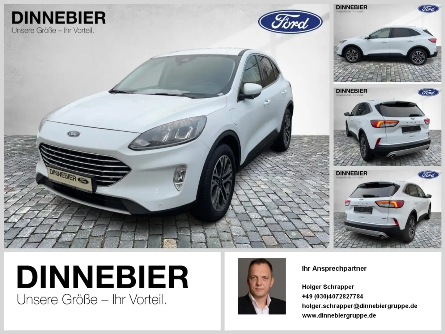 Ford Kuga PHEV*TITAN.*Navi*GJR*PDC*Keyl.Go*KlimaA* Bianco - 1