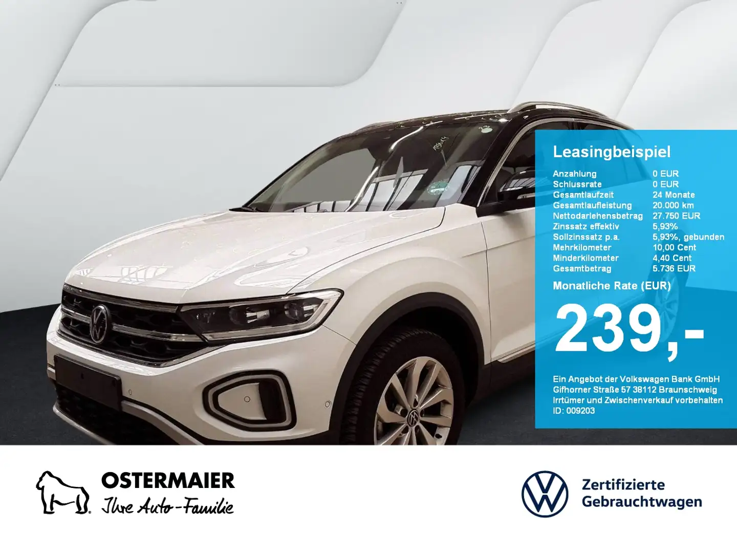 Volkswagen T-Roc STYLE 1.5TSI 150PS DSG LED.AHK.NAVI.ACC.SHZG Blanc - 1
