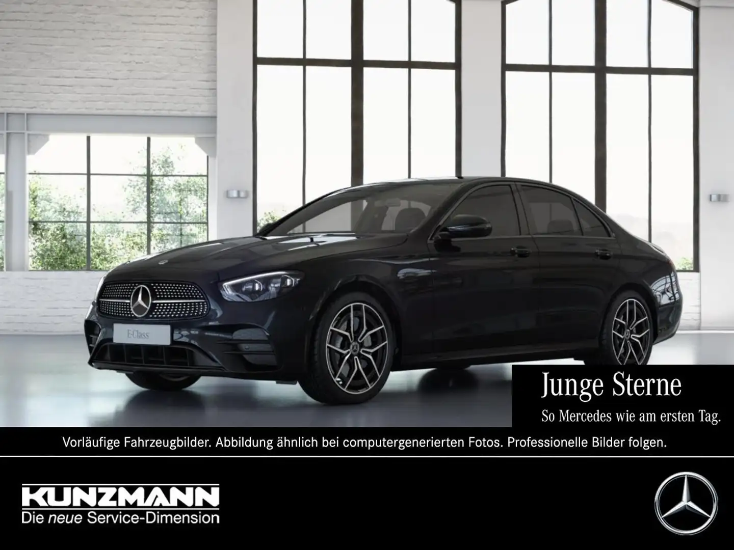 Mercedes-Benz E 200 AMG Night MBUX Navi AHK Kamera Totwinkel Noir - 1