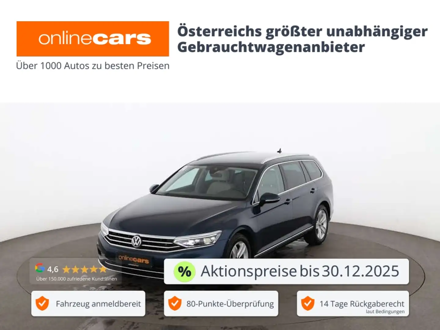 Volkswagen Passat Variant 2.0 TDI Elegance Aut LED RADAR PDC Blau - 1