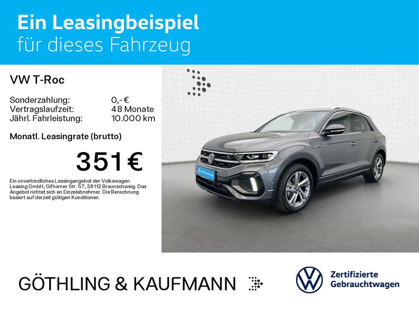 Volkswagen T-Roc R-Line 1.5 TSI DSG*NAVI*AHK*KAM*SHZ*17Zoll Grau - 2