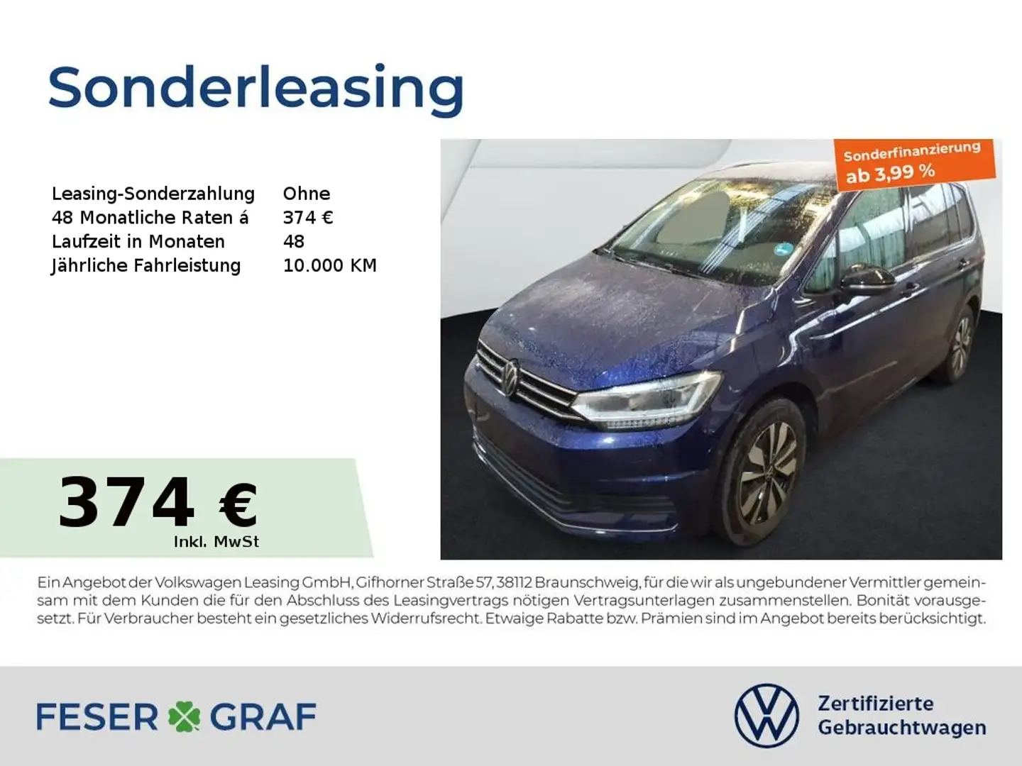 Volkswagen Touran Goal 2.0 TDI DSG Navi AHK LED Blau - 1