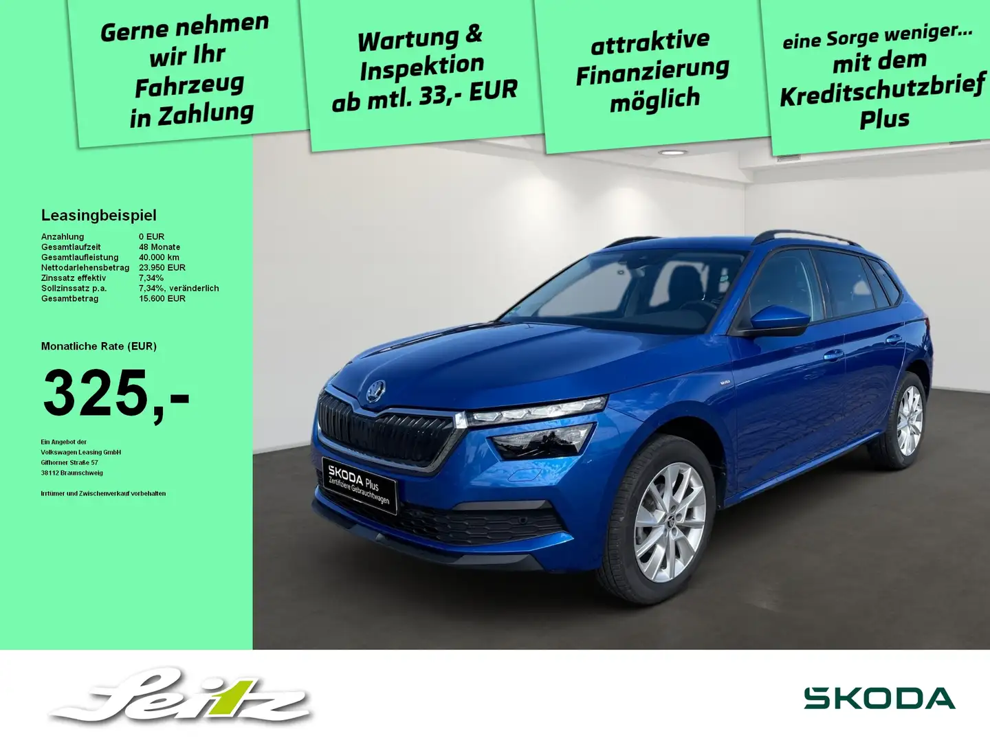 Skoda Kamiq 1.5 TSI Tour *KAMERA*NAVI*LED* Blau - 1
