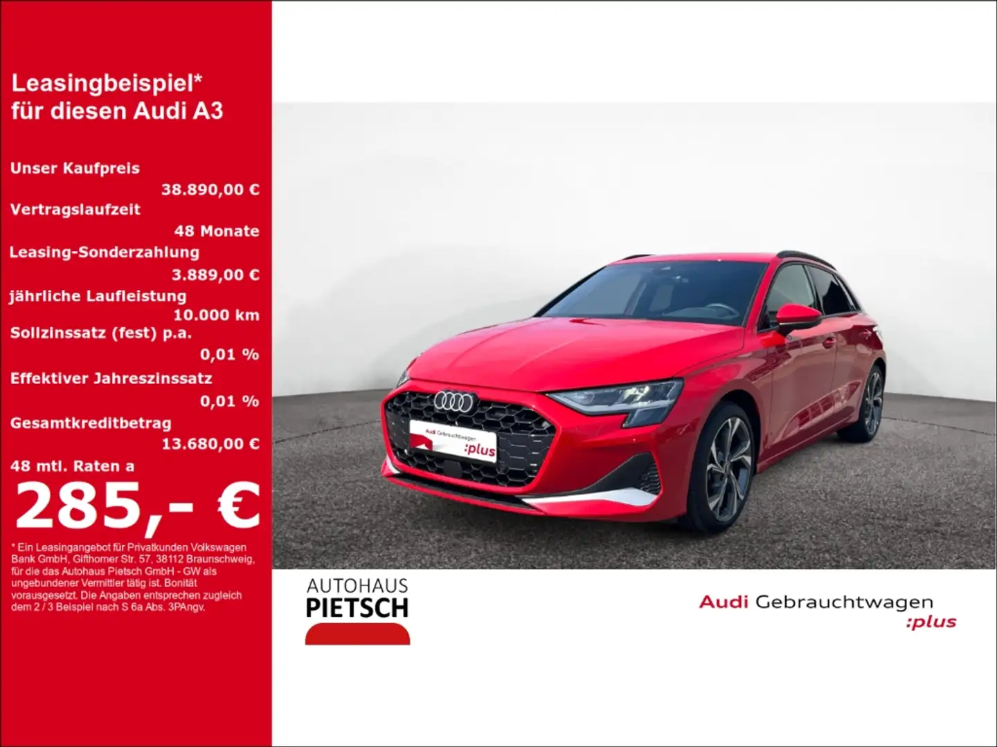 Audi A3 Sportback 35 TFSI advanced S line ACC AHK LED Rot - 1