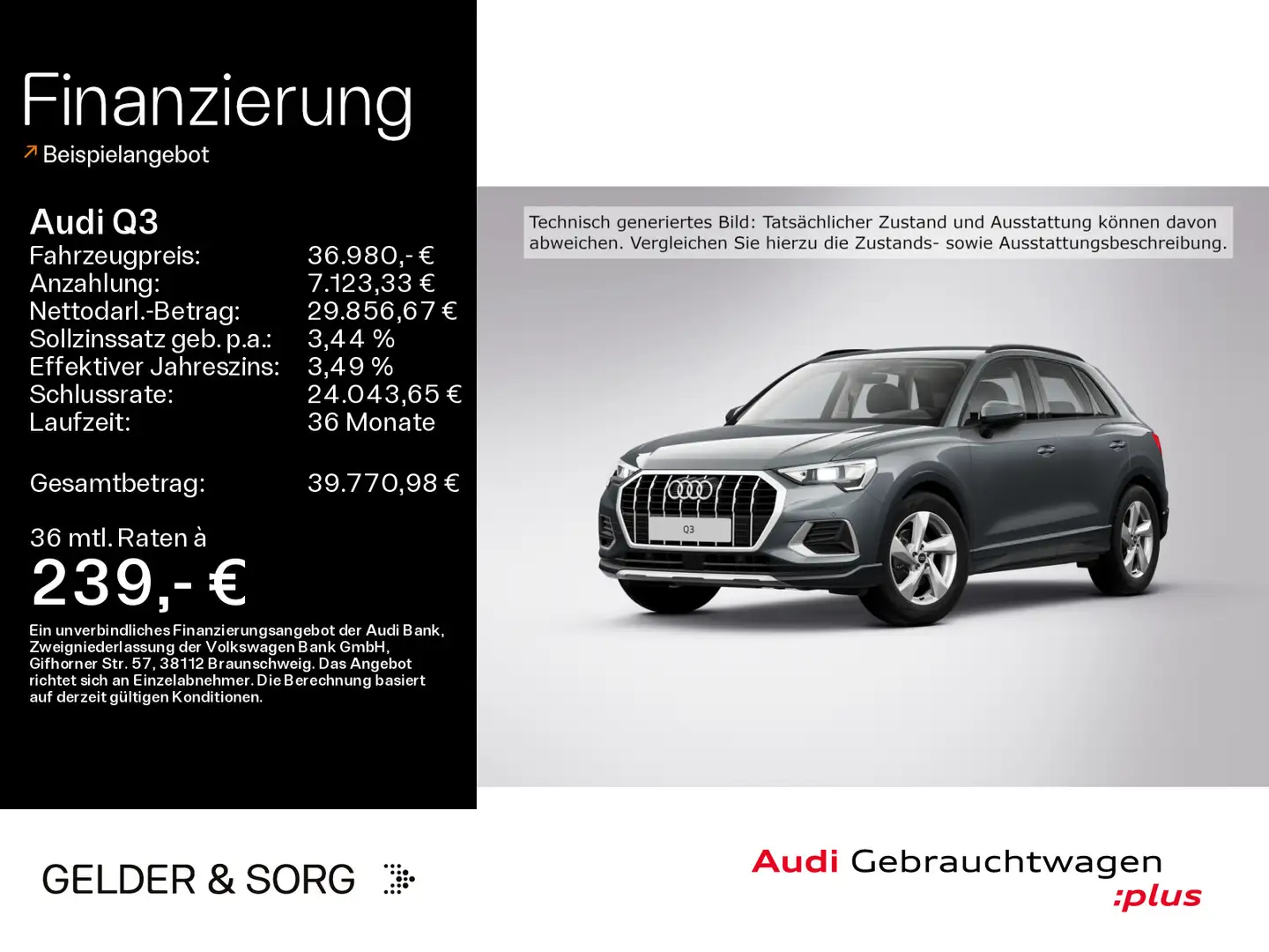 Audi Q3 35 TFSI advanced LED*AHK*Virtual*Navi*Sound Grau - 1