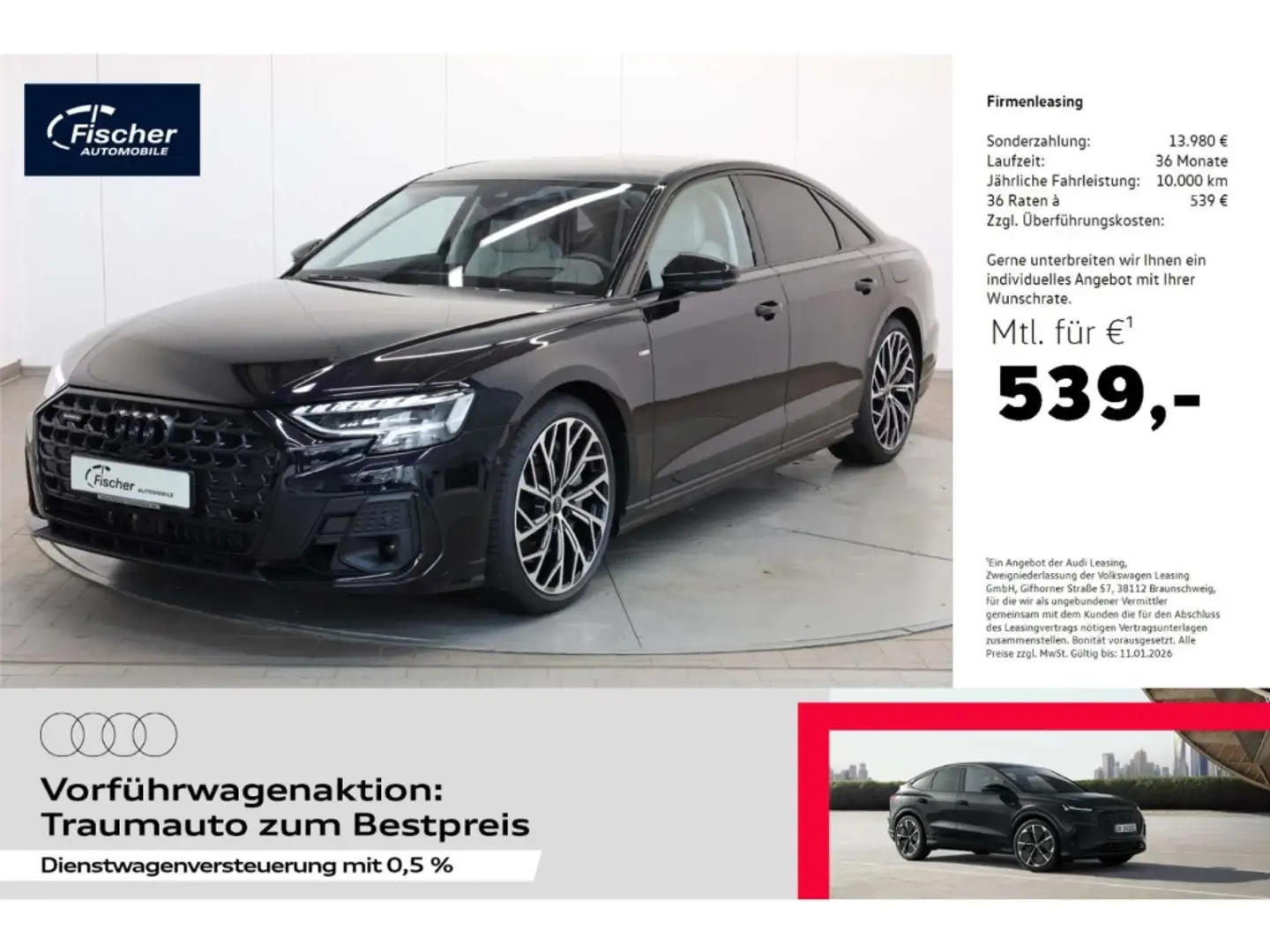 Audi A8 60 TFSI e quattro S line Schwarz - 1