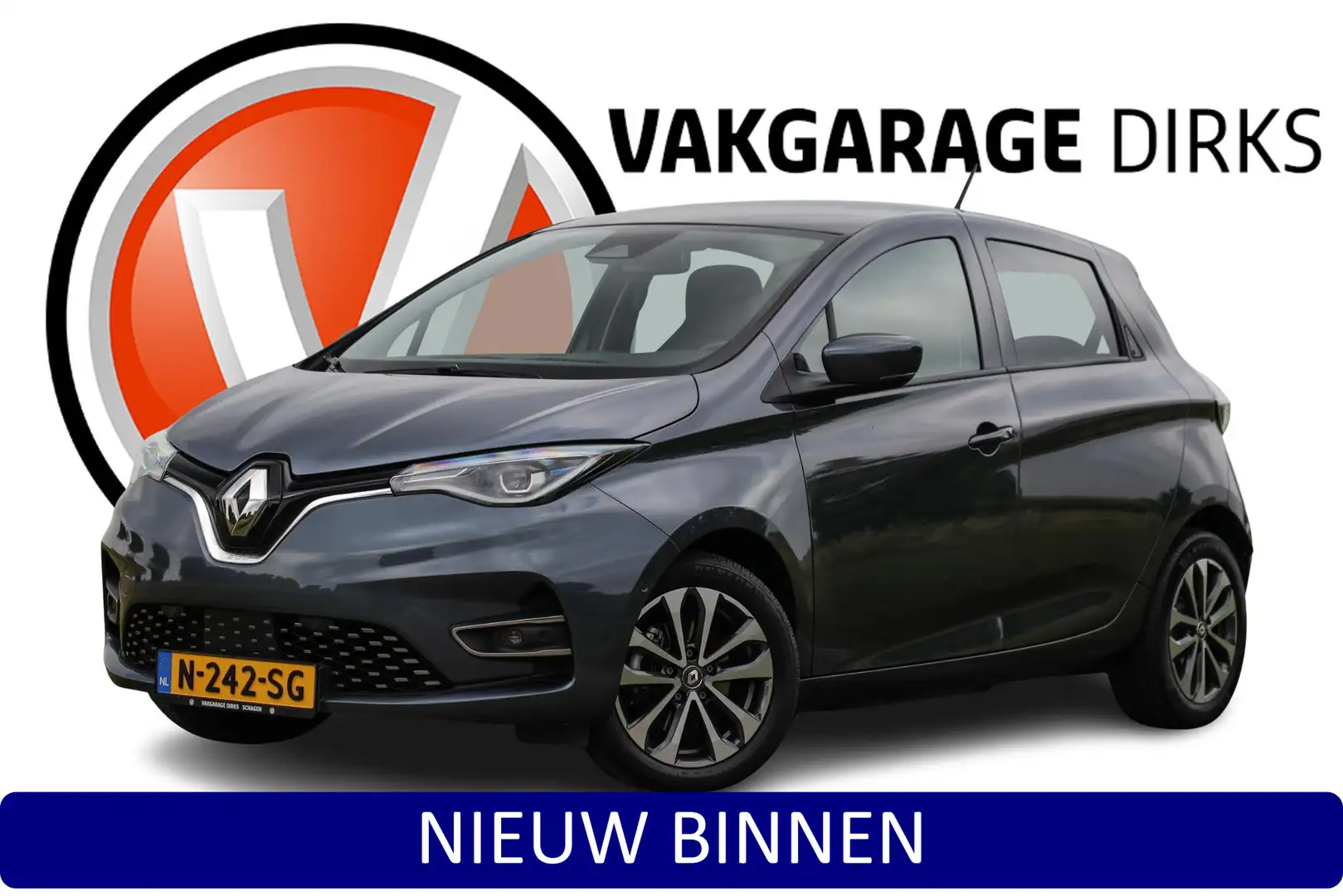 Renault ZOE R135 Intens 52 kWh Koopaccu ✅ Leder ✅ Camera ✅ War Grijs - 1
