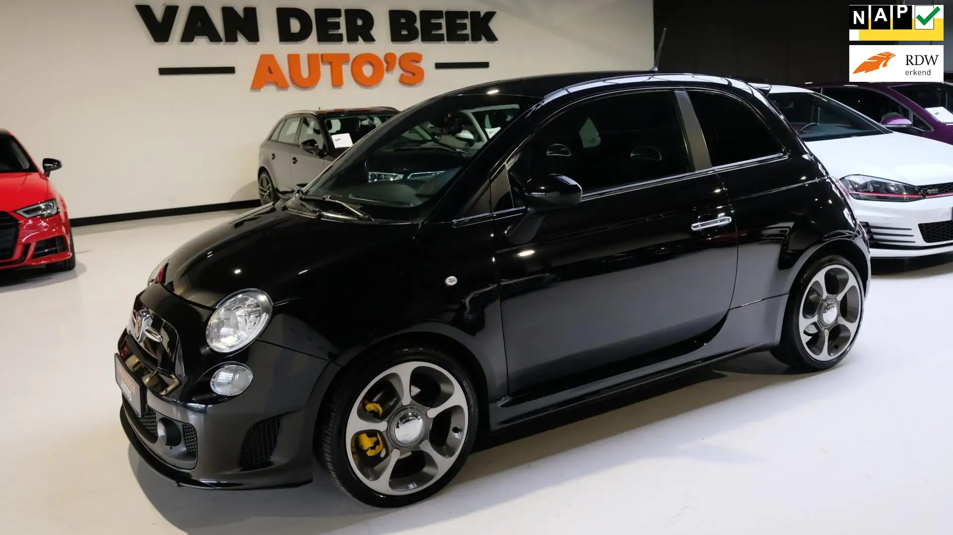 Fiat 500 Abarth 1.4 T-Jet Custom 135PK Digital dash | Xenon Schwarz - 1